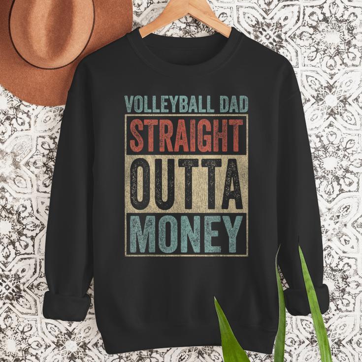 Retro Volleyball Dad Straight Outta Money Men Sweatshirt