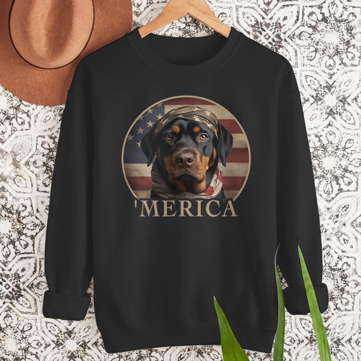 Rottie Dog Mom Dad 'Merica Rottweiler Men Sweatshirt