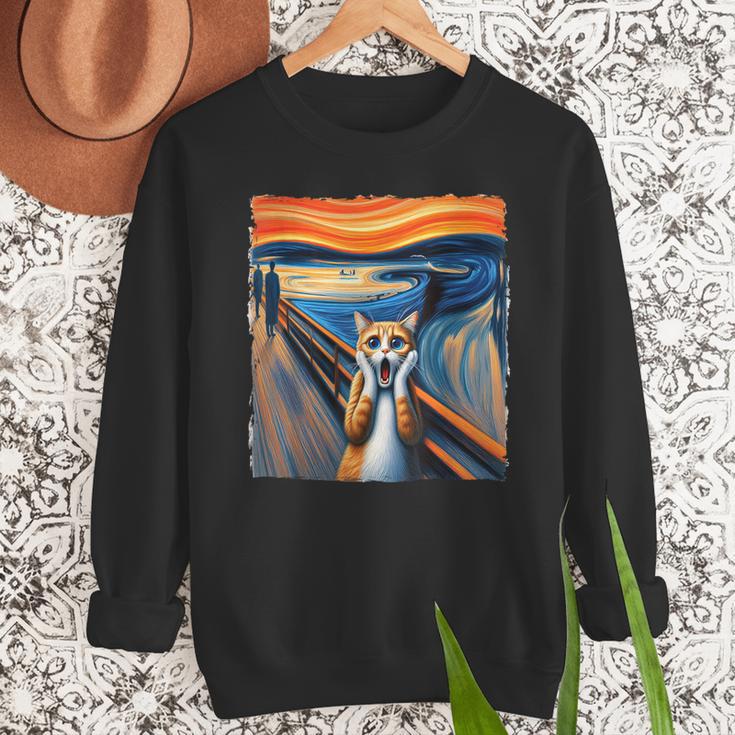The Scream Cat Parody For Kitty Cat Lover Cat Mom Cat Dad Men Sweatshirt