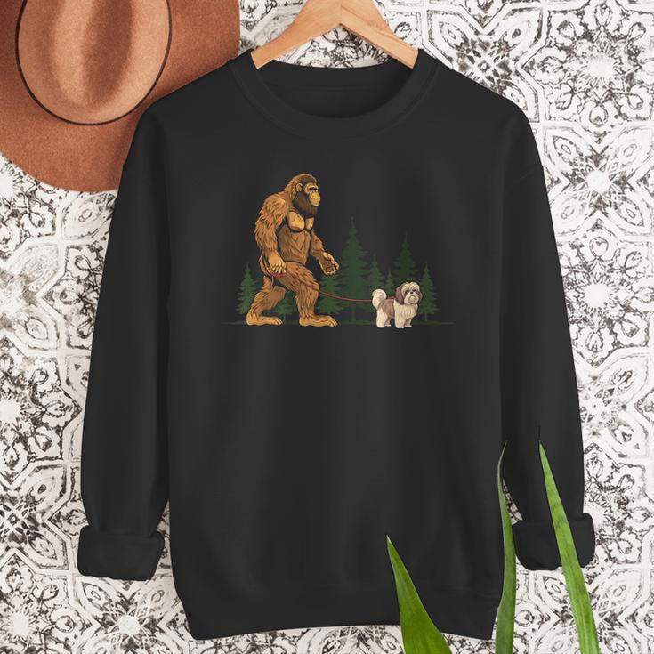 Shih Tzu Bigfoot Dog Walking Mom Dad Kids Men Sweatshirt Shih Tzu Bigfoot Dog Walking Mom Dad Kids Men Sweatshirt