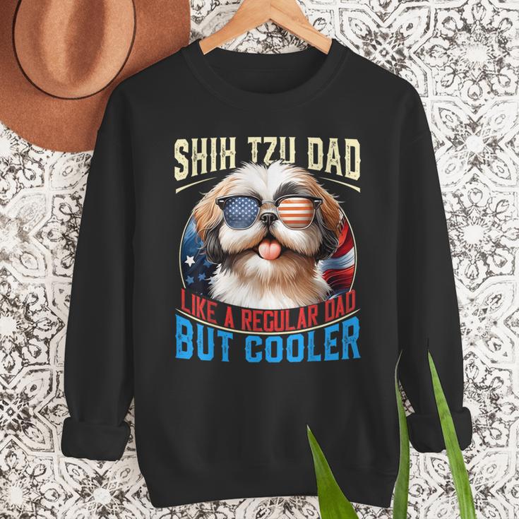 Shih Tzu Dad Like A Regular Dad But Cooler Dog Father's Day Men Sweatshirt