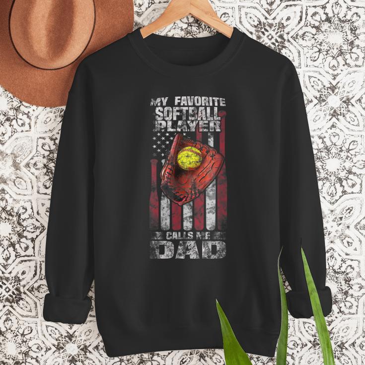 Softball Dad My Favorite Softball Player Calls Me Dad Men Sweatshirt