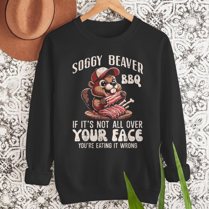 Soggy Beaver Bbq Barbecue Grill Master Humor Dad Men Men Sweatshirt