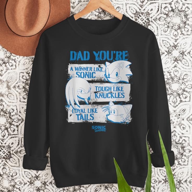 Sonic The Hedgehog Father's Day Dad Qualities Distressed Men Sweatshirt