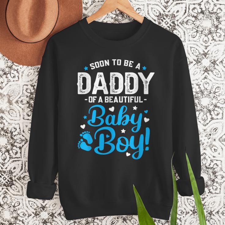 Soon To Be A Daddy Of A Baby Boy New Dad Expecting Father Men Sweatshirt