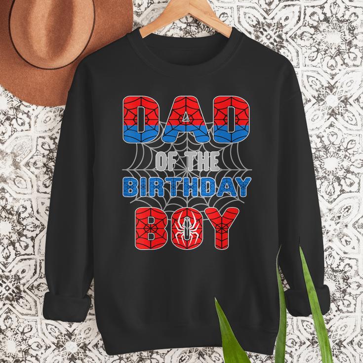 Spider Web Birthday Party Dad Of The Birthday Boy Men Sweatshirt
