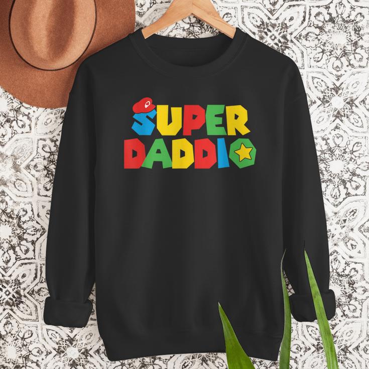 Super Gamer Dad Unleashed Celebrating Fatherly Powers Men Sweatshirt