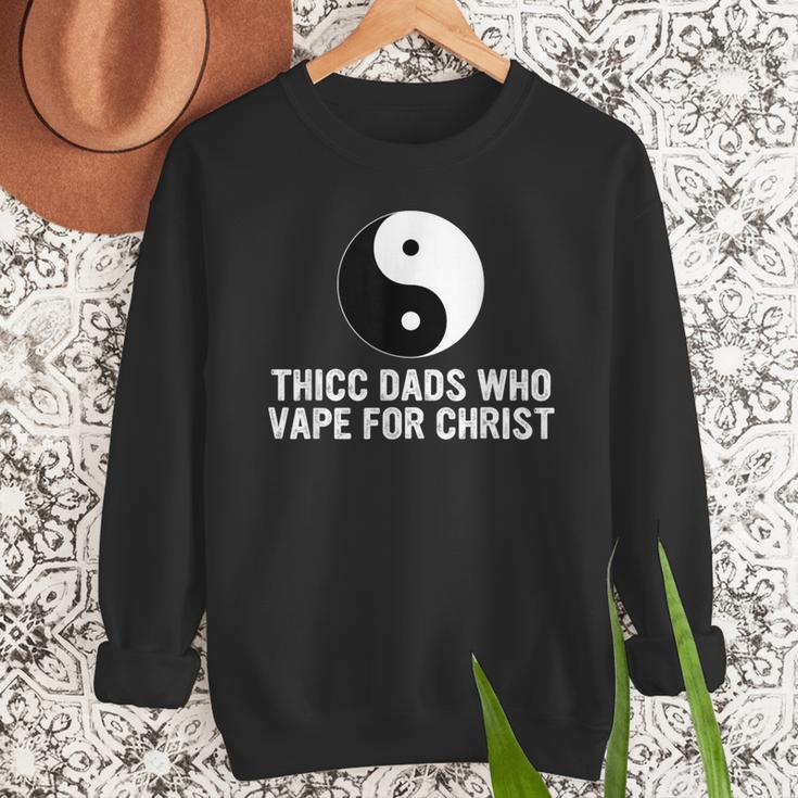 Thicc Dads Who Vape For Christ Father Day Men Sweatshirt