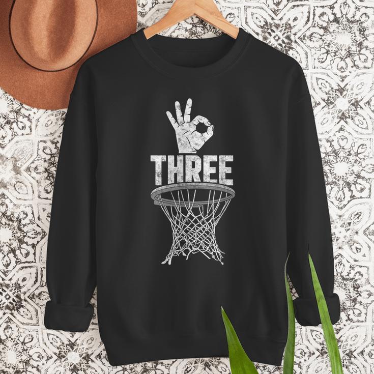 Three Points Throw Basketball Player Fan Dad Joke Tee Men Sweatshirt Three Points Throw Basketball Player Fan Dad Joke Tee Men Sweatshirt