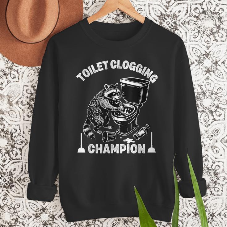 Toilet Clogging Champion Dad Joke Raccoon Trash Panda Men Sweatshirt Toilet Clogging Champion Dad Joke Raccoon Trash Panda Men Sweatshirt