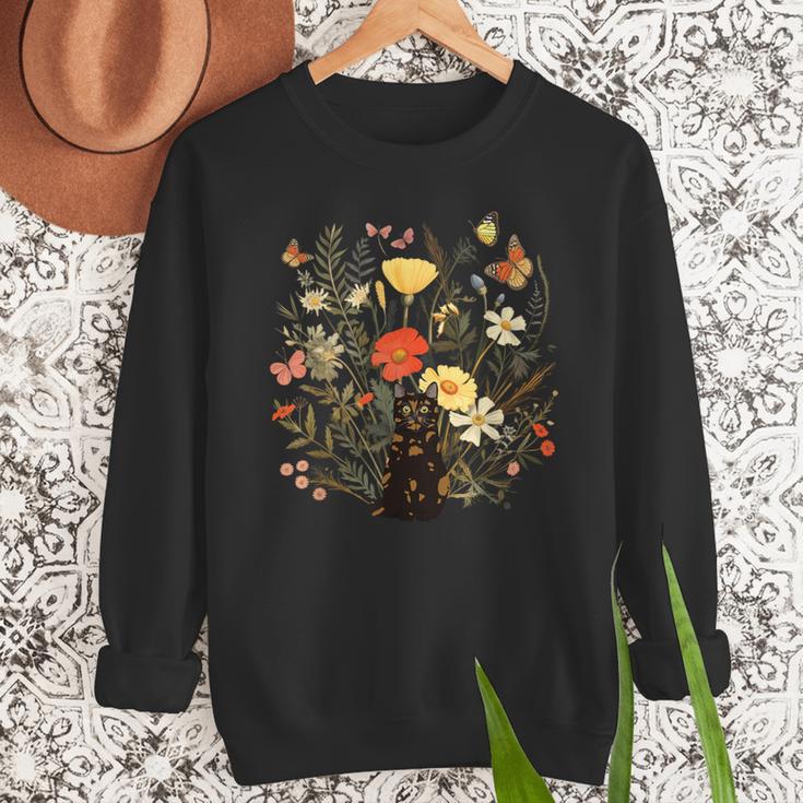 Tortie Cat Owner Flowers Tortie Cat Mom Tortie Cat Dad For Men Women Kids Men Sweatshirt