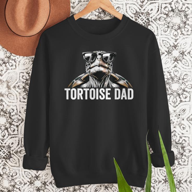 Tortoise Dad Tortoise With Sunglasses Vintage Tortoise Dad Men Sweatshirt