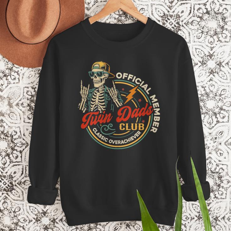 Twin Dad Club Dad Of Twins Skeleton Father's Day Men Sweatshirt Twin Dad Club Dad Of Twins Skeleton Father's Day Men Sweatshirt