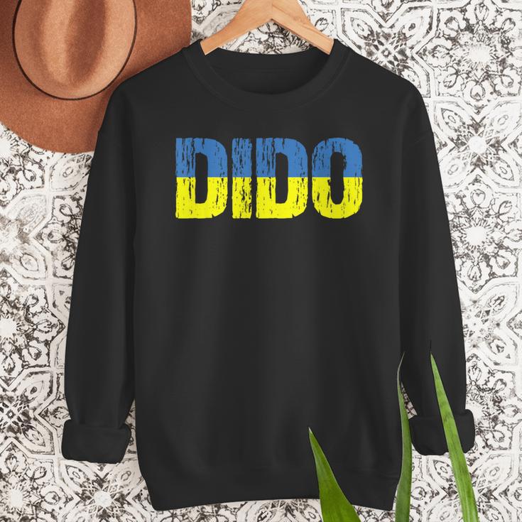 Ukrainian Dido Grandfather Dad Ukraine Flag Distressed Men Sweatshirt
