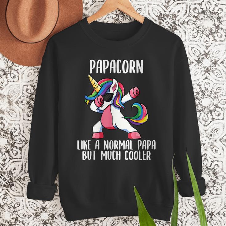 Unicorn Dad Girl Birthday Party Clothing Papacorn Men Sweatshirt