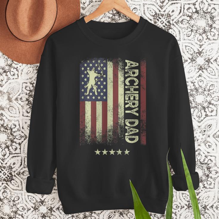 USA American Flag Archery Dad Men Sweatshirt