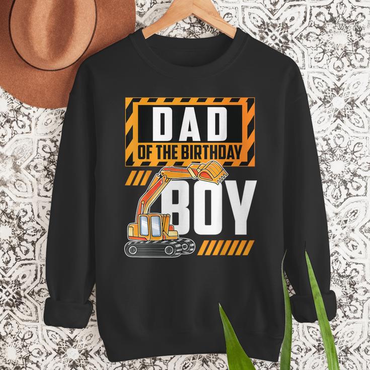 Vehicle Construction Excavator Dad Of The Birthday Boy Small Men Sweatshirt