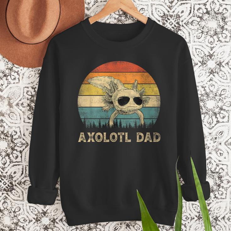 Vintage Axolotl Dad Axolotl Lovers Daddy Father's Day Men Sweatshirt