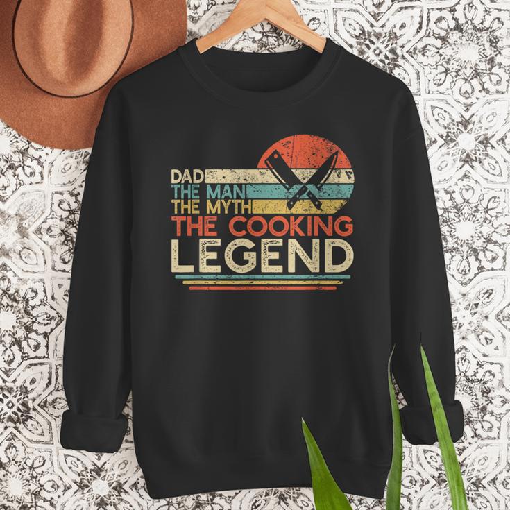 Vintage Cooking Dad The Man The Myth The Legend Chef Men Sweatshirt