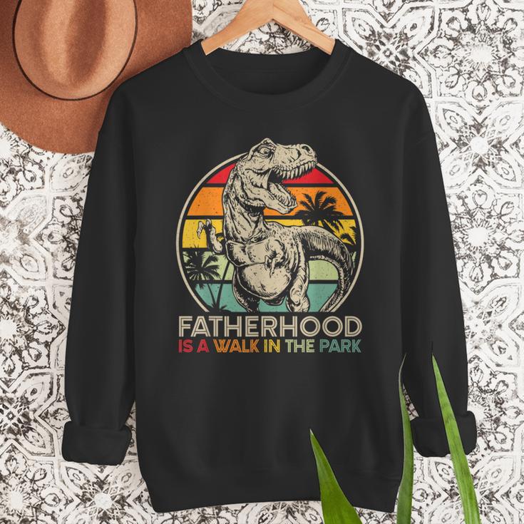 Vintage Fatherhood Is A Walk In The Park DadRex Dinosaur Men Sweatshirt
