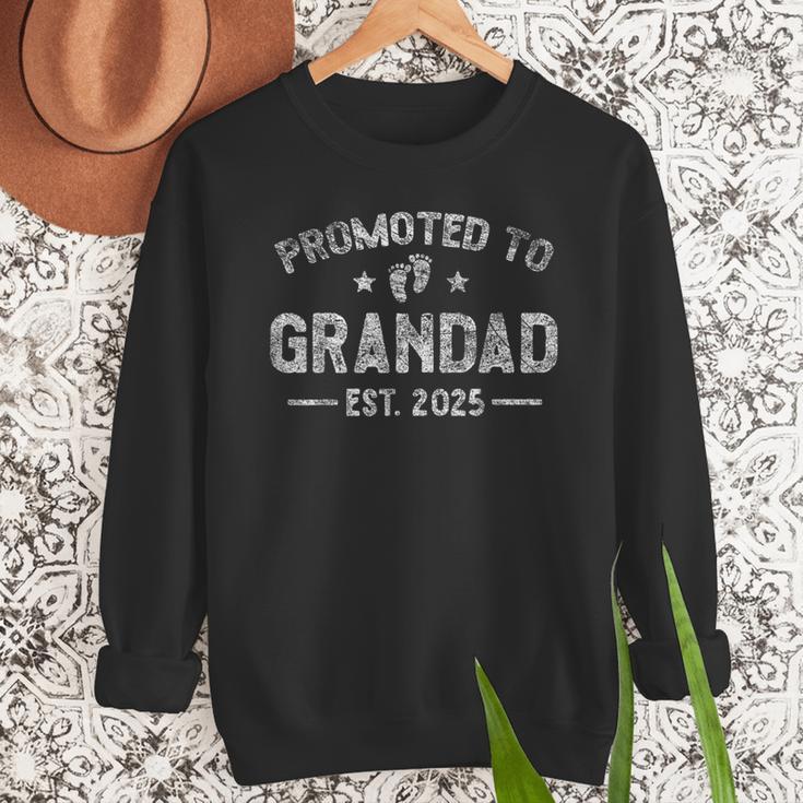 Vintage Promoted To Grandad Est 2025 Saying Retro Men Sweatshirt Vintage Promoted To Grandad Est 2025 Saying Retro Men Sweatshirt