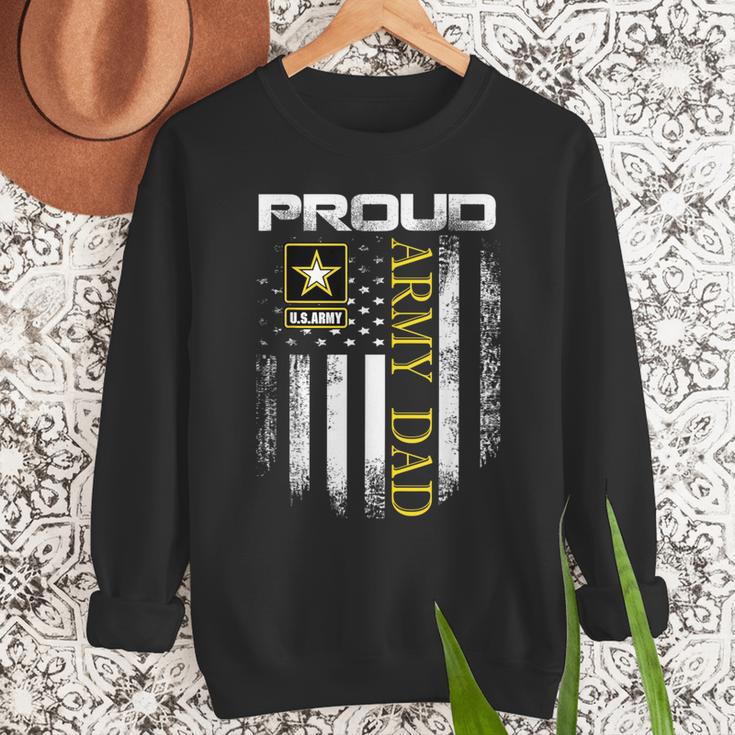 Vintage Proud Army Dad With American Flag Men Sweatshirt