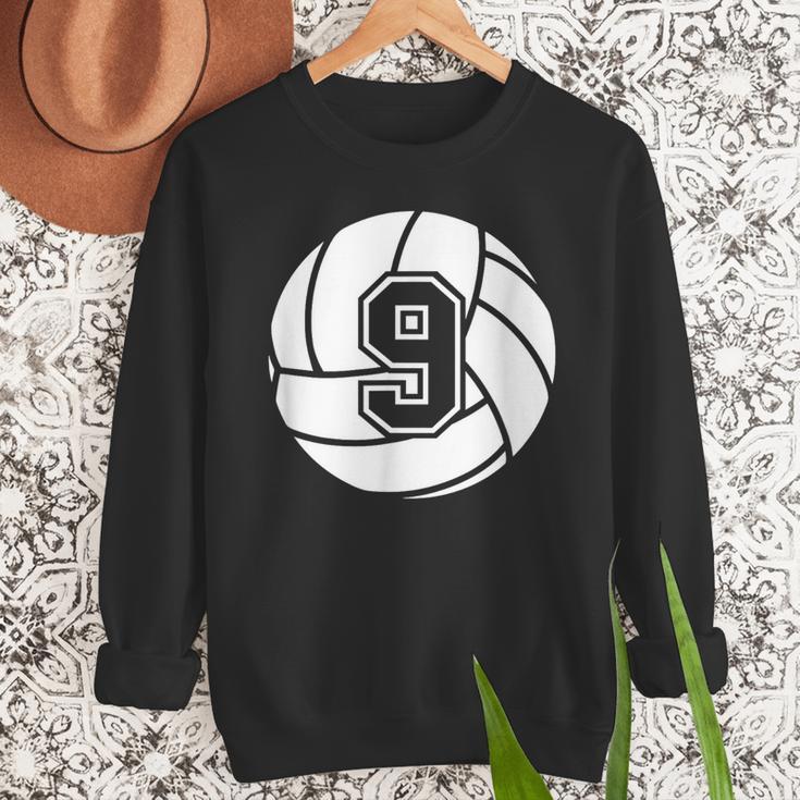 Volleyball Player 9 Volleyball Mom Dad Jersey Number 9 Men Sweatshirt