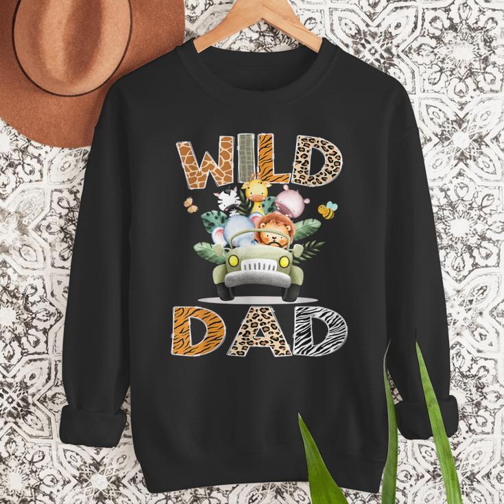 Wild Dad 1St Birthday Safari Jungle Animal Truck Men Sweatshirt