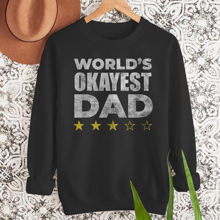 Worlds Okayest Dad Vintage Style Men Sweatshirt Worlds Okayest Dad Vintage Style Men Sweatshirt