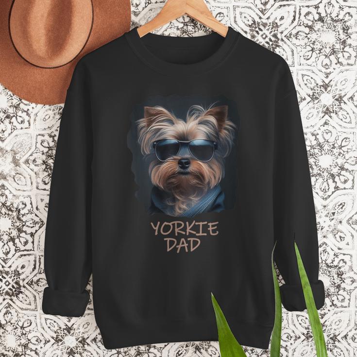 Yorkie Dad Cute Cool Dog In Sunglasses C Men Sweatshirt