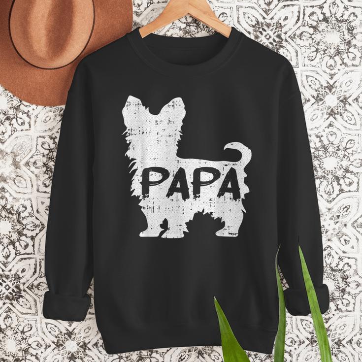 Yorkshire Terrier Papa Dog Puppy Doggie Pet Lover Yorkie Dad Men Sweatshirt