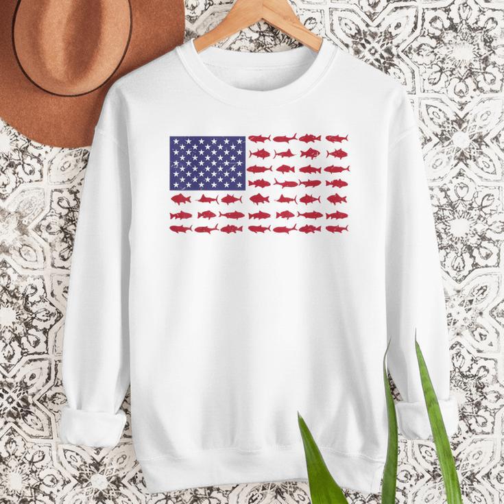 American Flag Fishing-Shirt Men Kids Bass Fish Dad Patriotic Men Sweatshirt