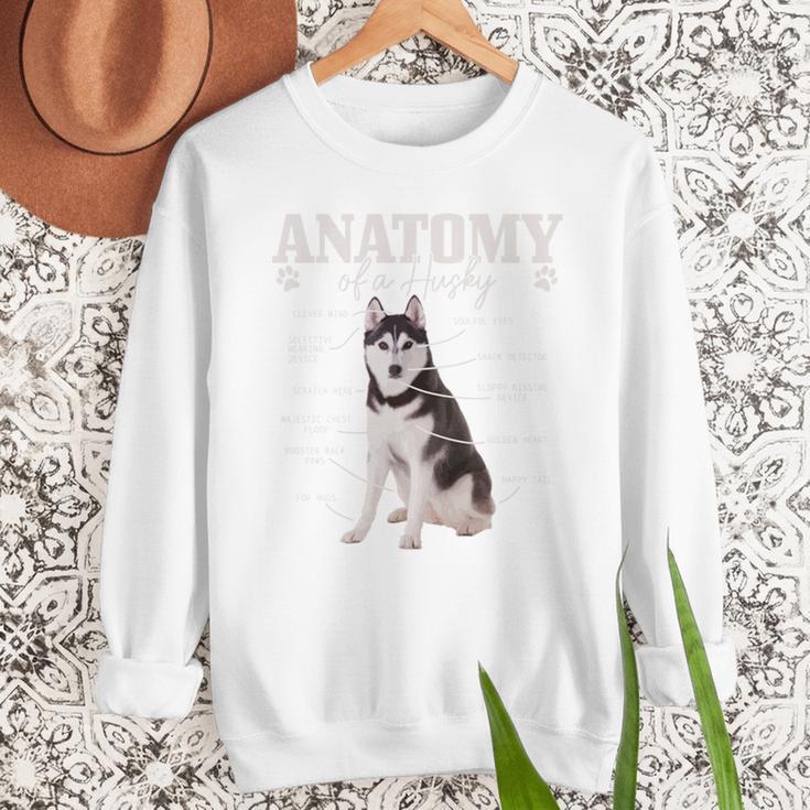 Anatomy Of A Siberian Husky Cute Dog Husky Mom Dad Men Sweatshirt