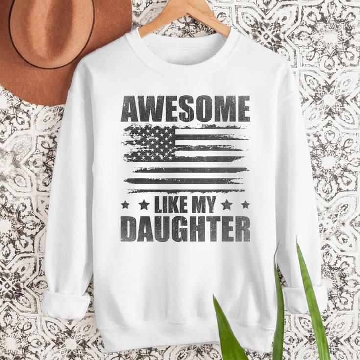 Awesome Like My Daughter Mom Dad American Flag Men Sweatshirt