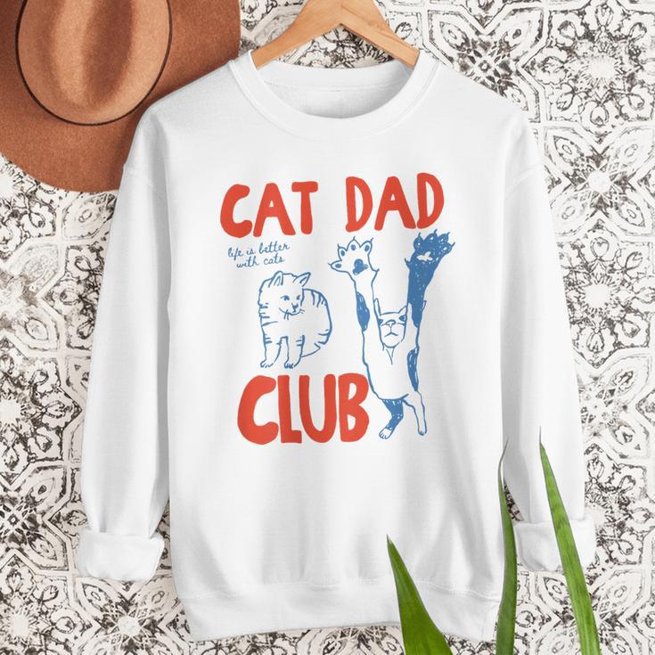 ON Back Cat Dad Club Life Is Better With Cats Father's Day Men Sweatshirt
