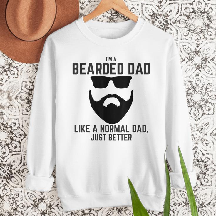 Bearded Dad Beard Humor Superhero Men Sweatshirt