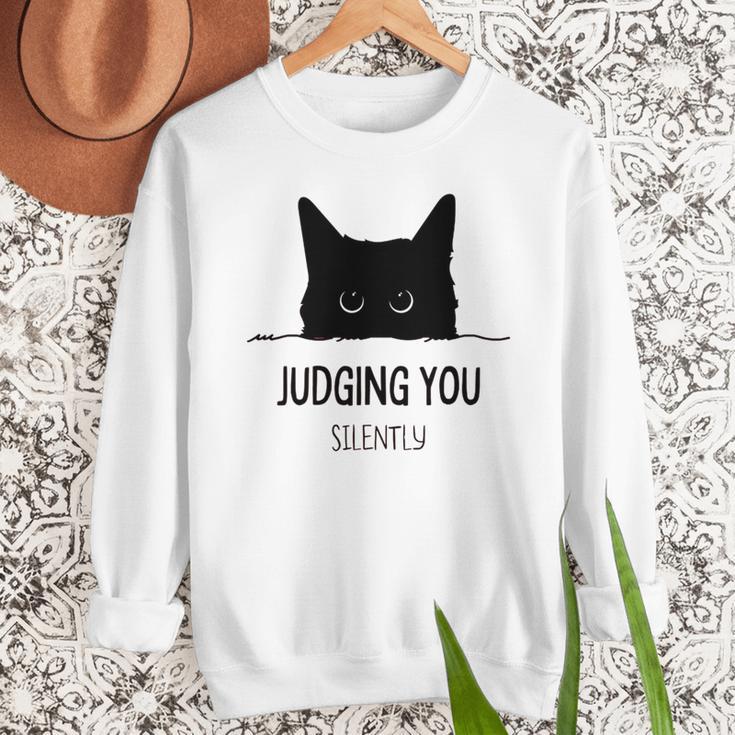 Cat Judging You Silently Cat Mom Dad Premium Tri-Blend Men Sweatshirt