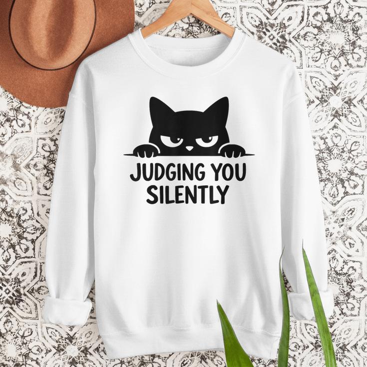 Cat For Cat Lover Mom Dad Cat Judging You Silently Men Sweatshirt