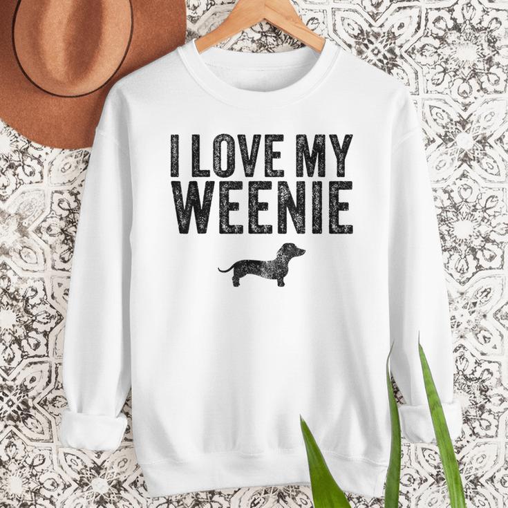 Dachshund Dog I Love My Weenie Dad Mom Dog Lover Men Sweatshirt