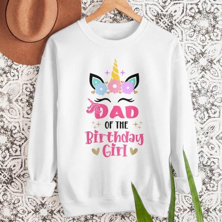 Dad Of The Birthday Girl Family Matching Unicorn Birthday Men Sweatshirt
