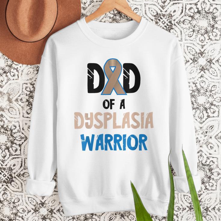 Dad Of A Hip Dysplasia Warrior Beige Blue Hip Dysplasia Men Sweatshirt