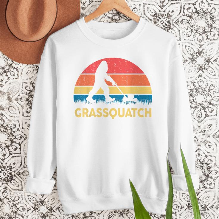 Dad Lawn Mowing Grassquatch Bigfoot Mower Garden Men Sweatshirt