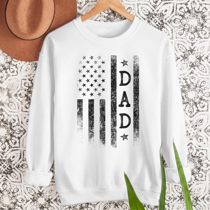 Dad Patriotic American USA Flag Father's Day Dad Men Sweatshirt