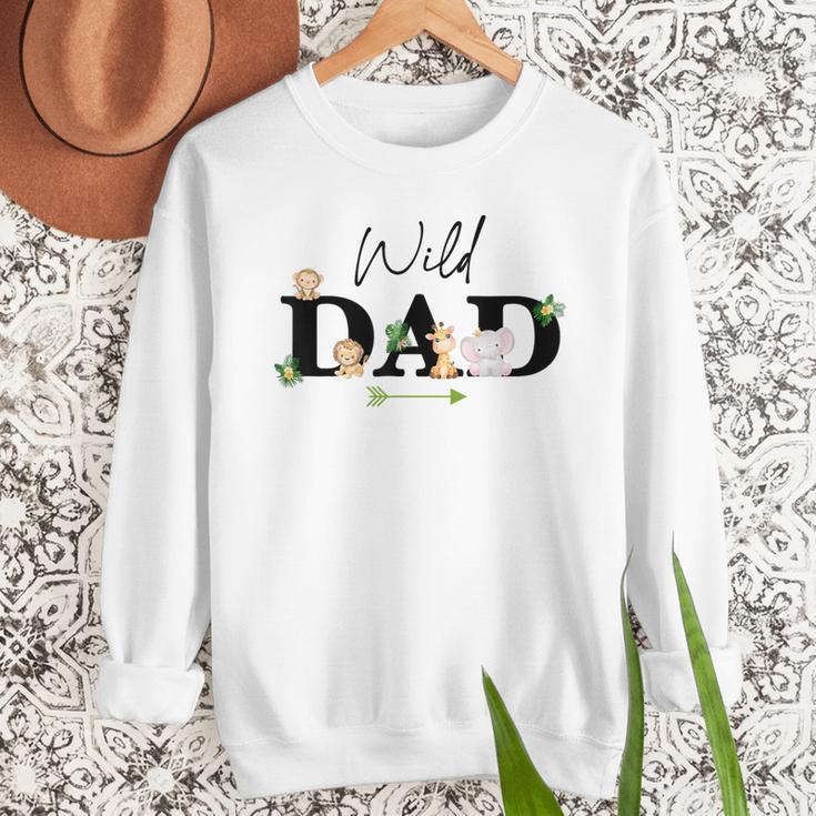 Dad Of The Wild One Zoo Birthday Safari Jungle Animal Men Sweatshirt