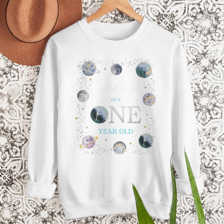Daddy Houston We Have One Year Old Space Theme 1st Birthday Men Sweatshirt