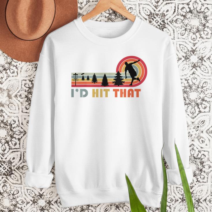 Disc Golf I'd Hit That Frisbee Golfer Retro Men Dad Men Sweatshirt