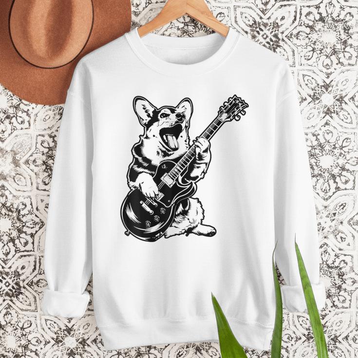 Dog Guitarist Guitar Pembroke Welsh Corgi Dad Mom Men Sweatshirt
