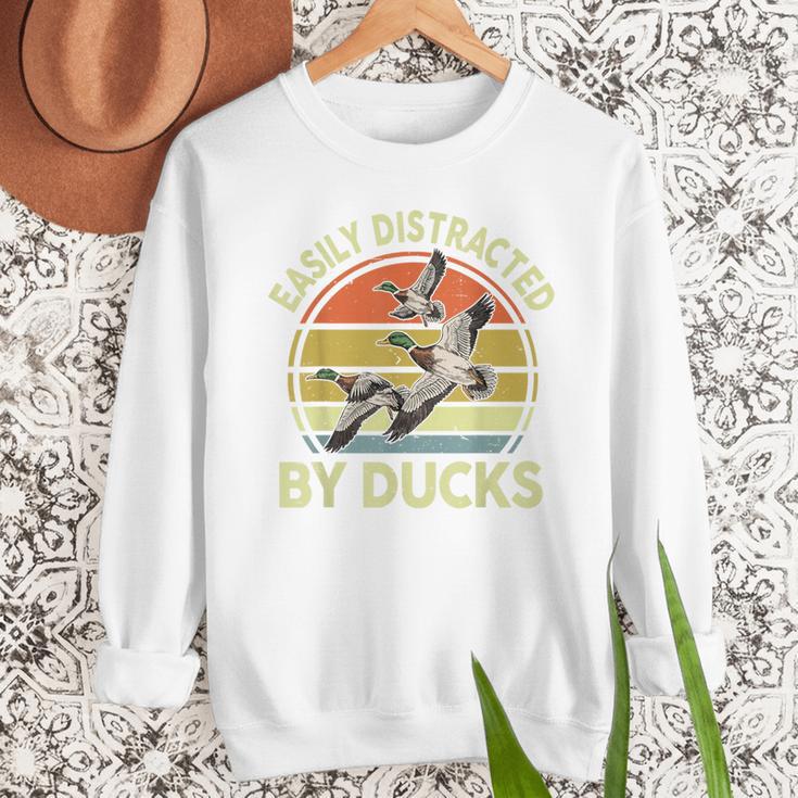 Easily Distracted Duck Hunting Dad Hunter Son Daughter Men Sweatshirt