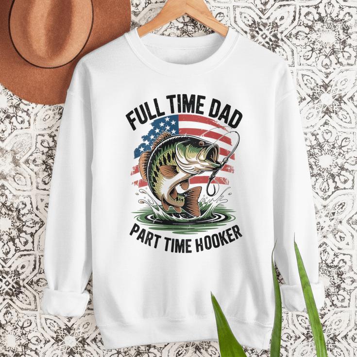 Fishing 4th July Full Time Dad Part Time Hooker On-Back Men Sweatshirt
