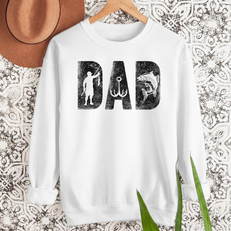 Fishing Dad Birthday Classic Bold Font Fish Daddy Men Sweatshirt